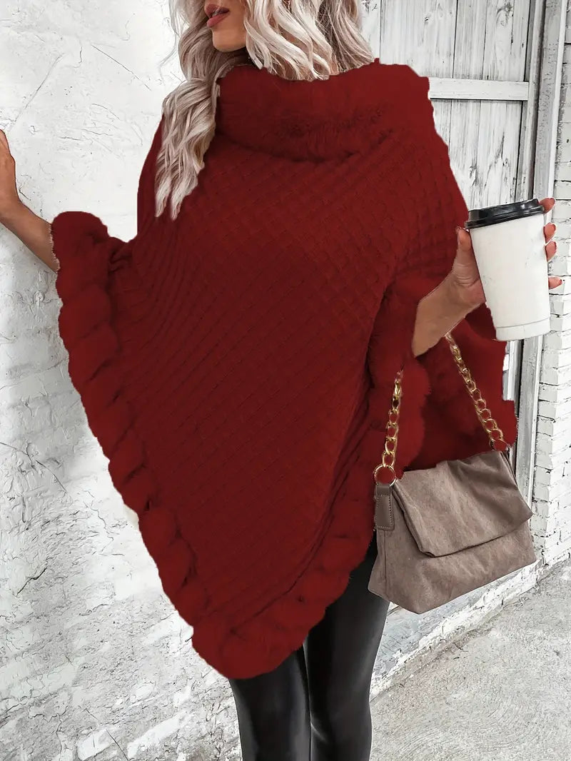 Stilla | Striktrøje Poncho-stil