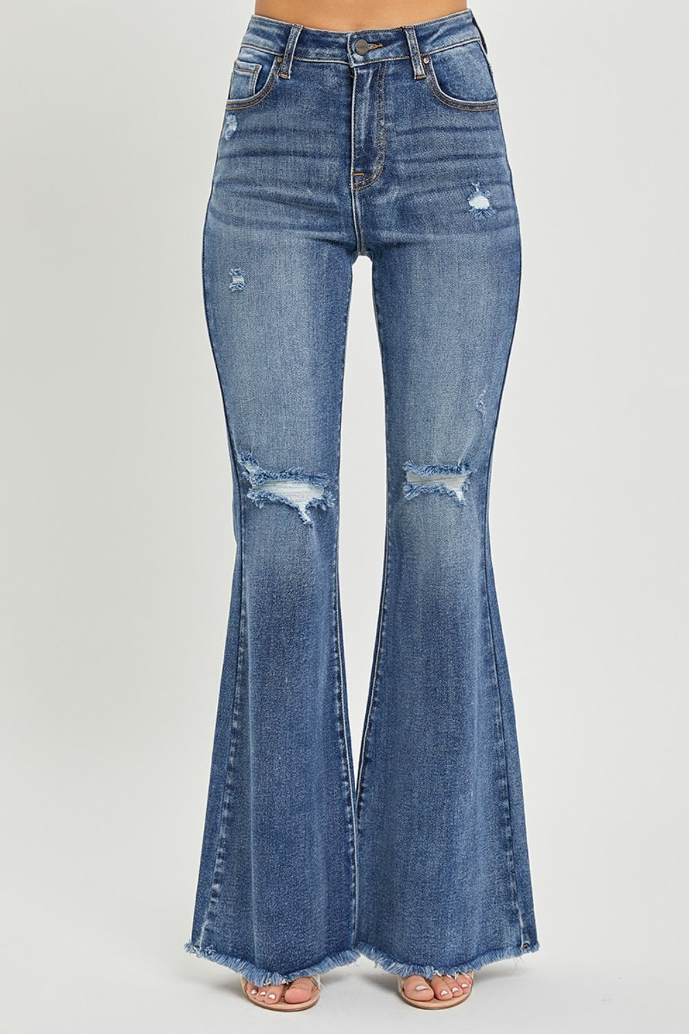 Stilla | Høj Talje Distressed Fare Jeans