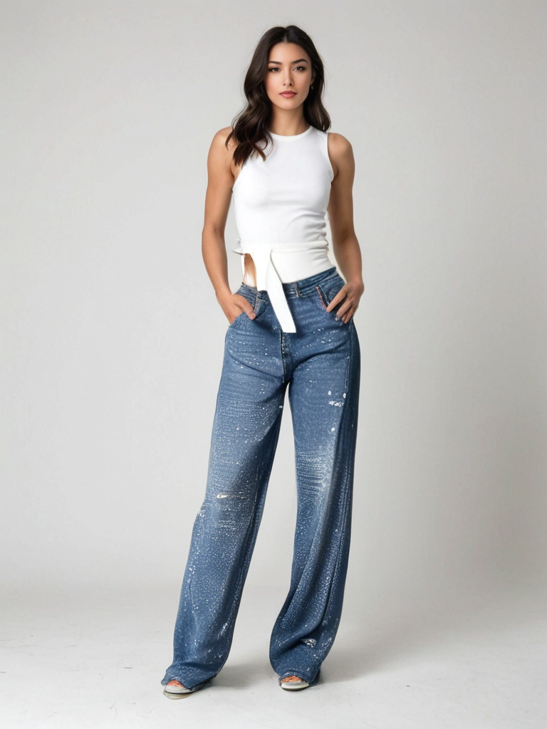 Stilla | Dekorativ Diamant Jeans