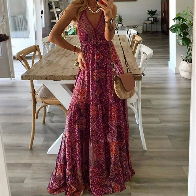Stilla | Maxikjole med Boho Print