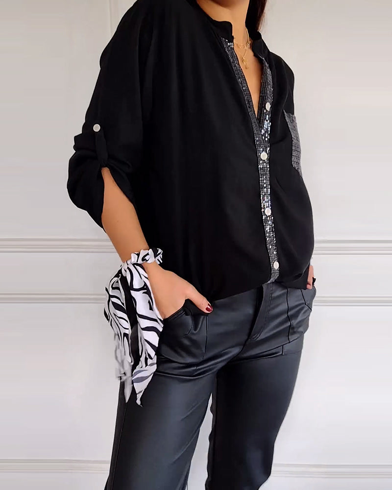 Stilla | Stilfuld Bluse med Glimmer Ikke specificeret Elegant & Strålende