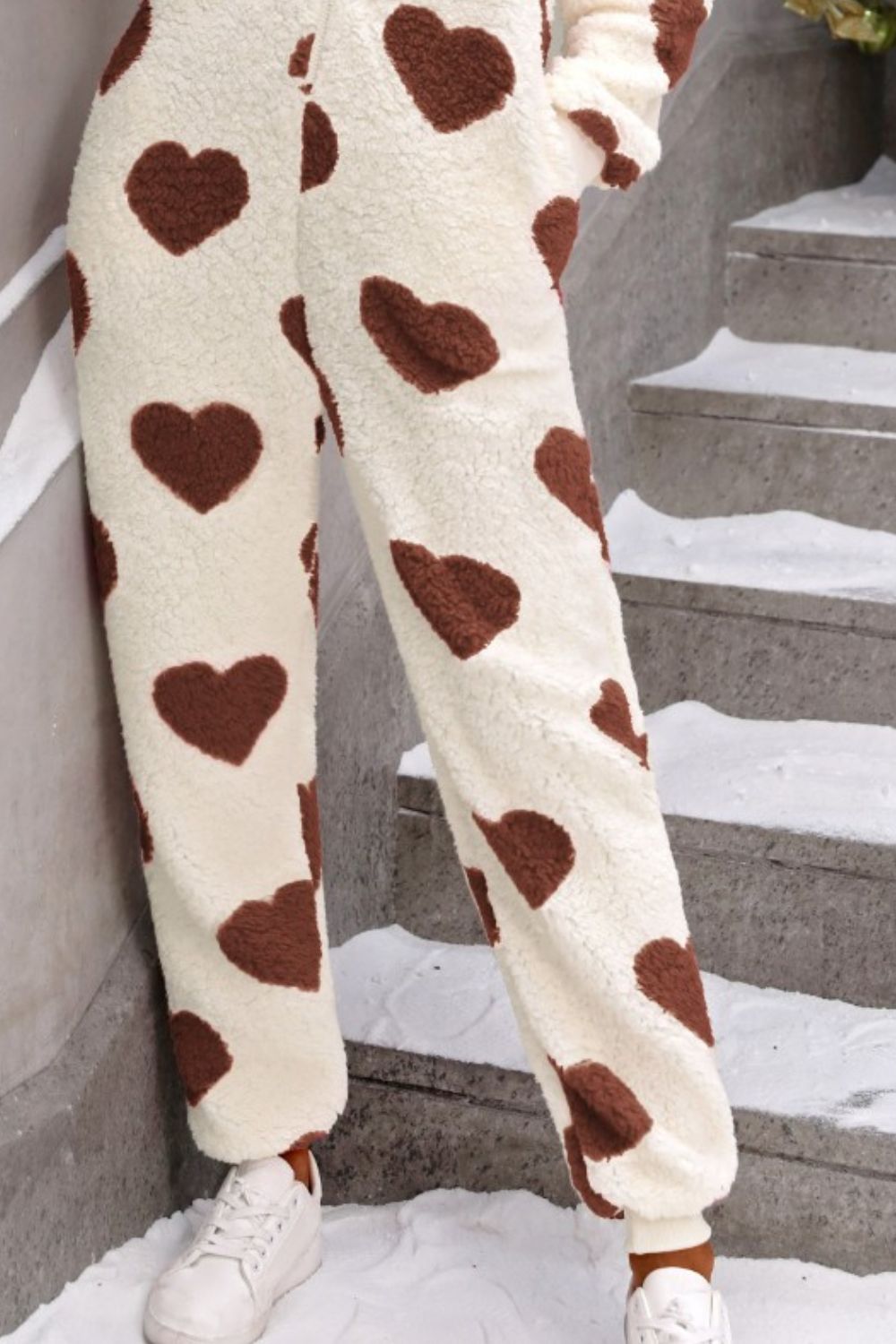 Stilla | Hjerte Lynlås Op Hoodie Lounge Jumpsuit