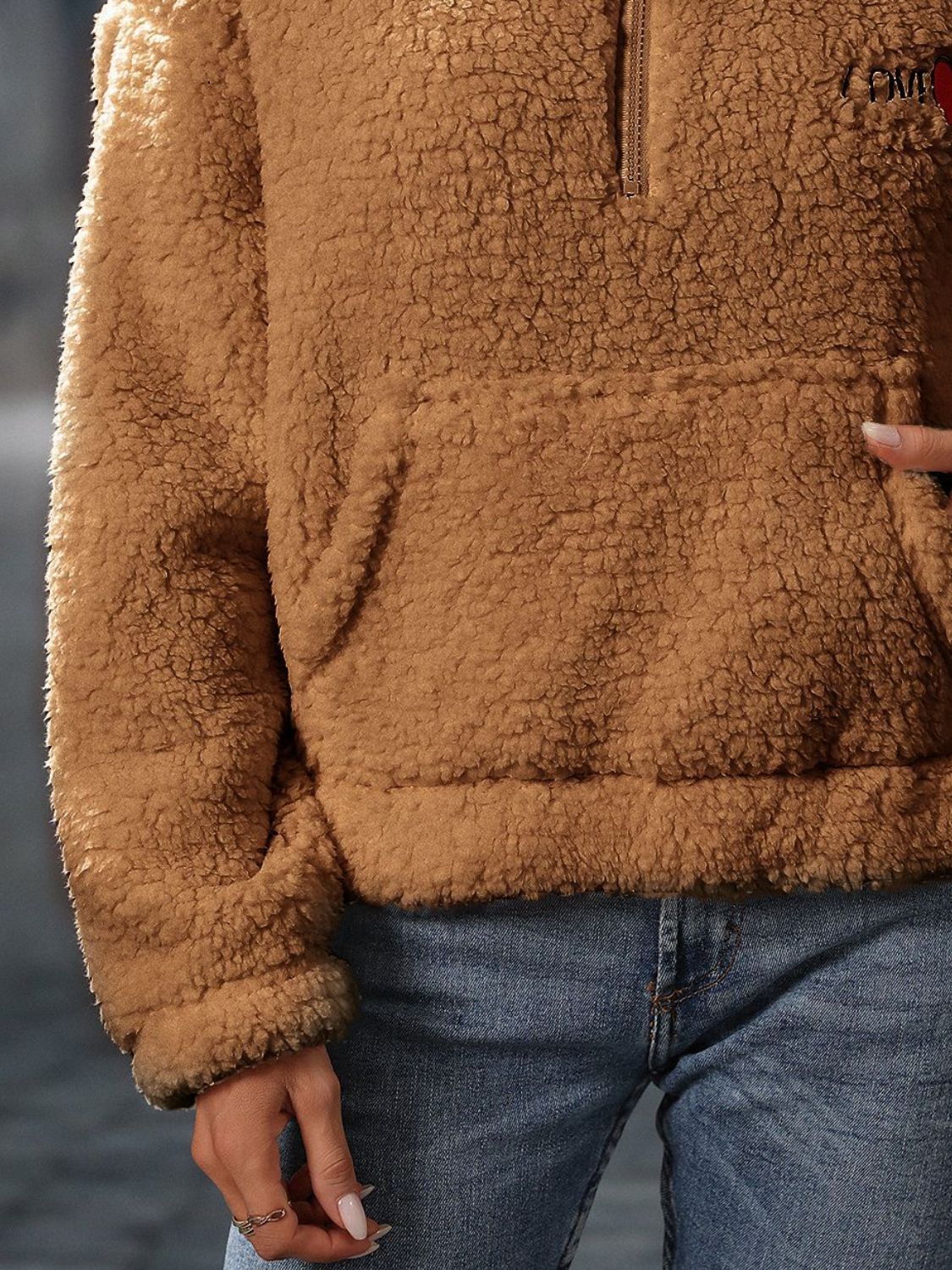Stilla | Sweat Halv Lukket Hjerte Teddy Med Lange Ærmer