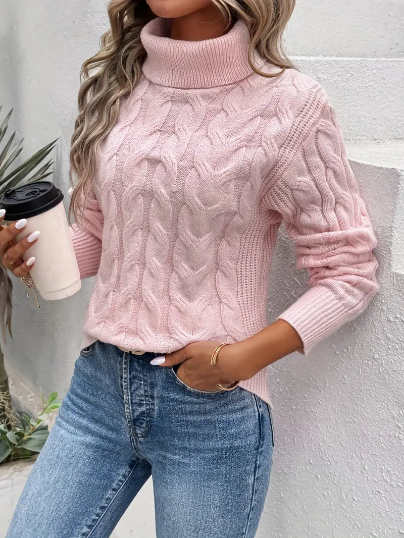 Stilla | Sweater med rullekrave i snoet strik