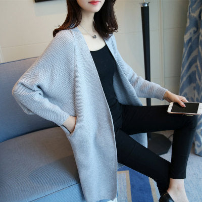 Femme Åben-Front Langstrik-Cardigan Stilla
