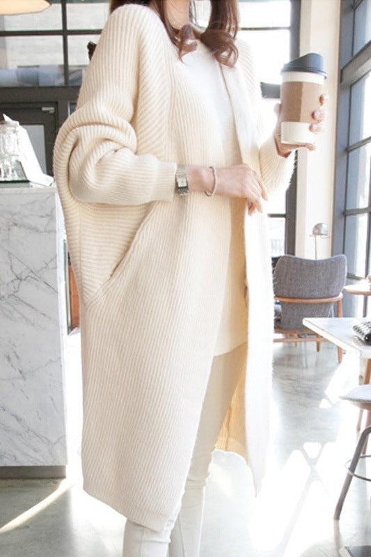 Femme Åben-Front Langstrik-Cardigan Stilla