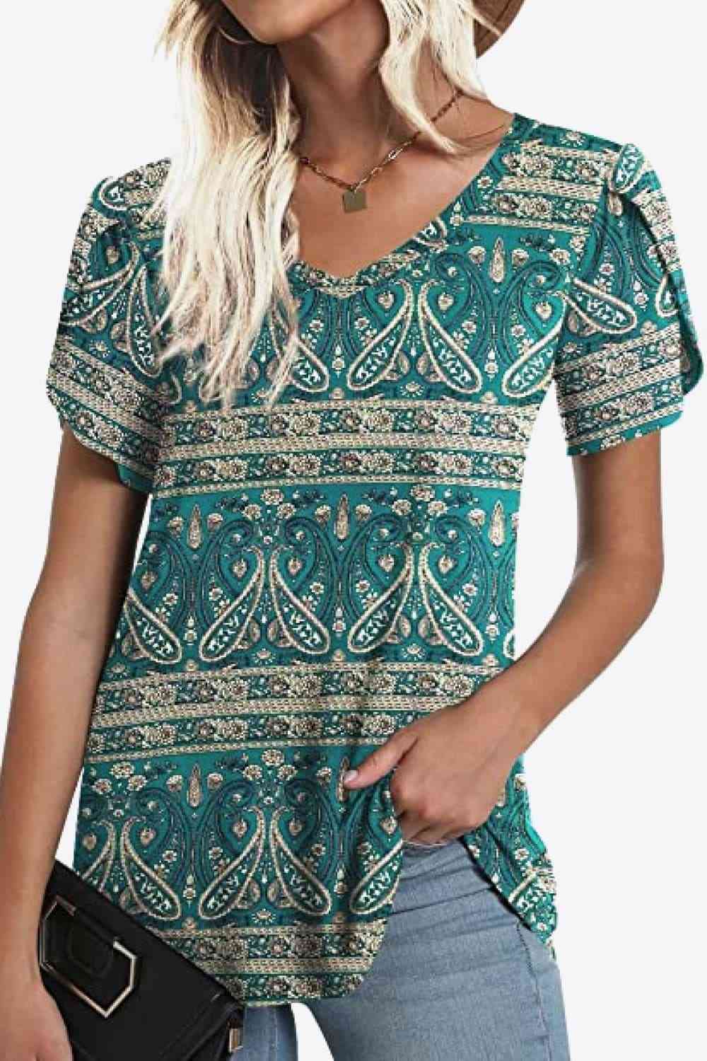 Stilla | Petal Sleeve V-hals Bluse