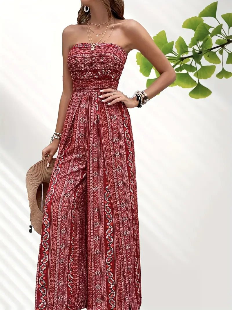 Stilla | Bohemian Stramfri Jumpsuit Med Bred Ben