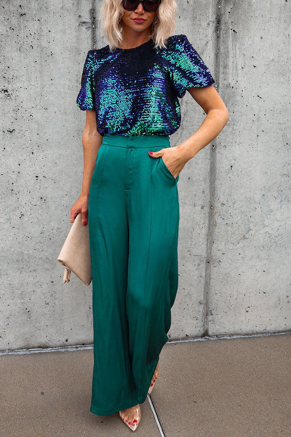 Stilla | Sparkle Night Paillet Puffærmet Top