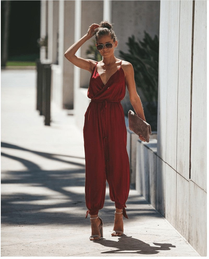 Stilla | Blomsterprint Spaghetti Strap Jumpsuit
