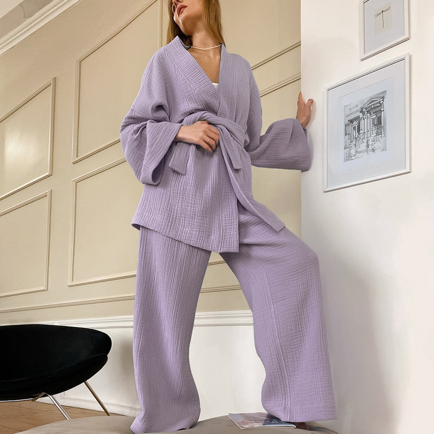 Stilla | Kimono Blazer Bundet Top Bred Ben Bukser Co Ord Sæt