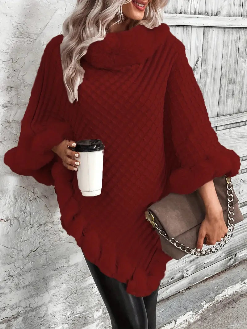 Stilla | Striktrøje Poncho-stil
