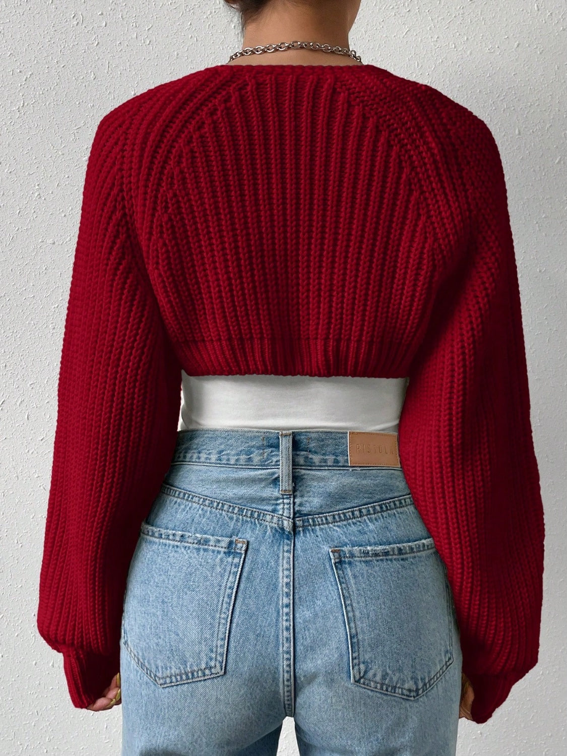 Stilla | Åben Front Langærmet Cropped Cardigan