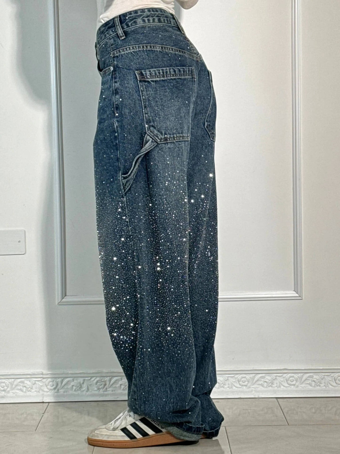 Stilla | Jeans Med Skinnende Detaljer Trendy Og Komfortable