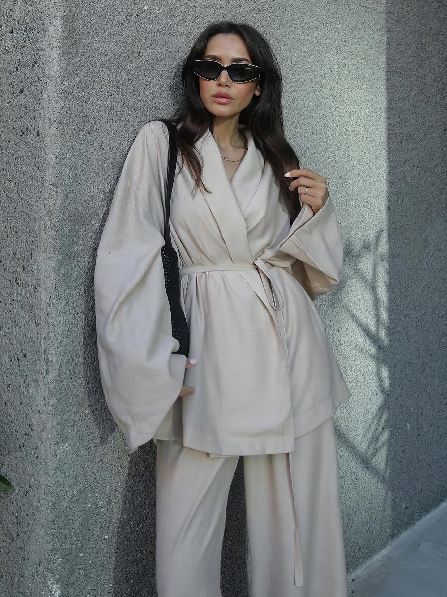 Stilla | Let Linned Kimono Sæt