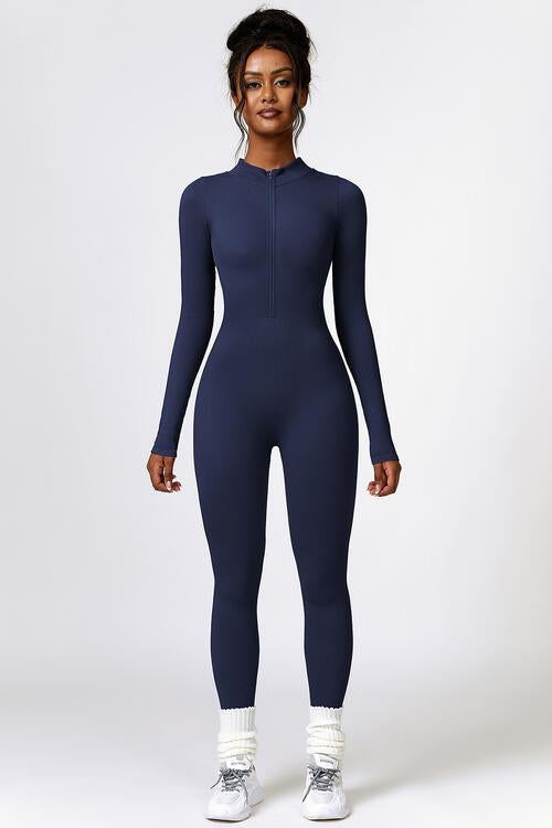 Stilla | Zip Langærmet Aktiv Jumpsuit