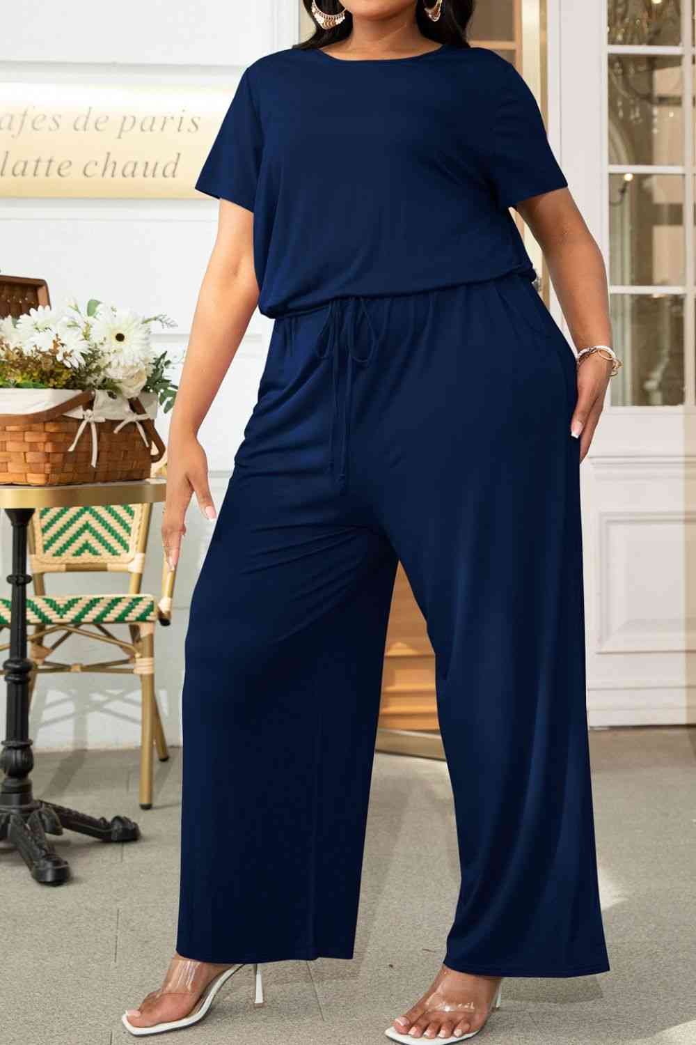 Stilla | Størrelse Drawstring Waist Kortærmet Jumpsuit