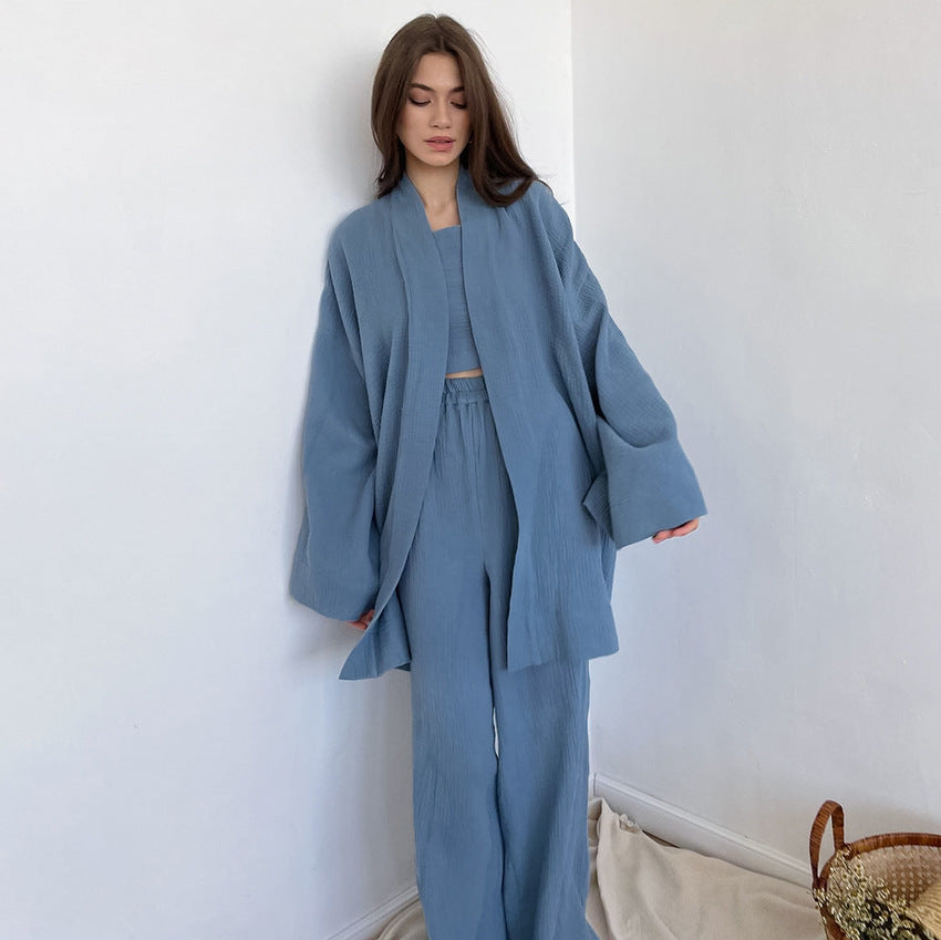 Stilla | Kimono Blazer Bundet Top Bred Ben Bukser Co Ord Sæt
