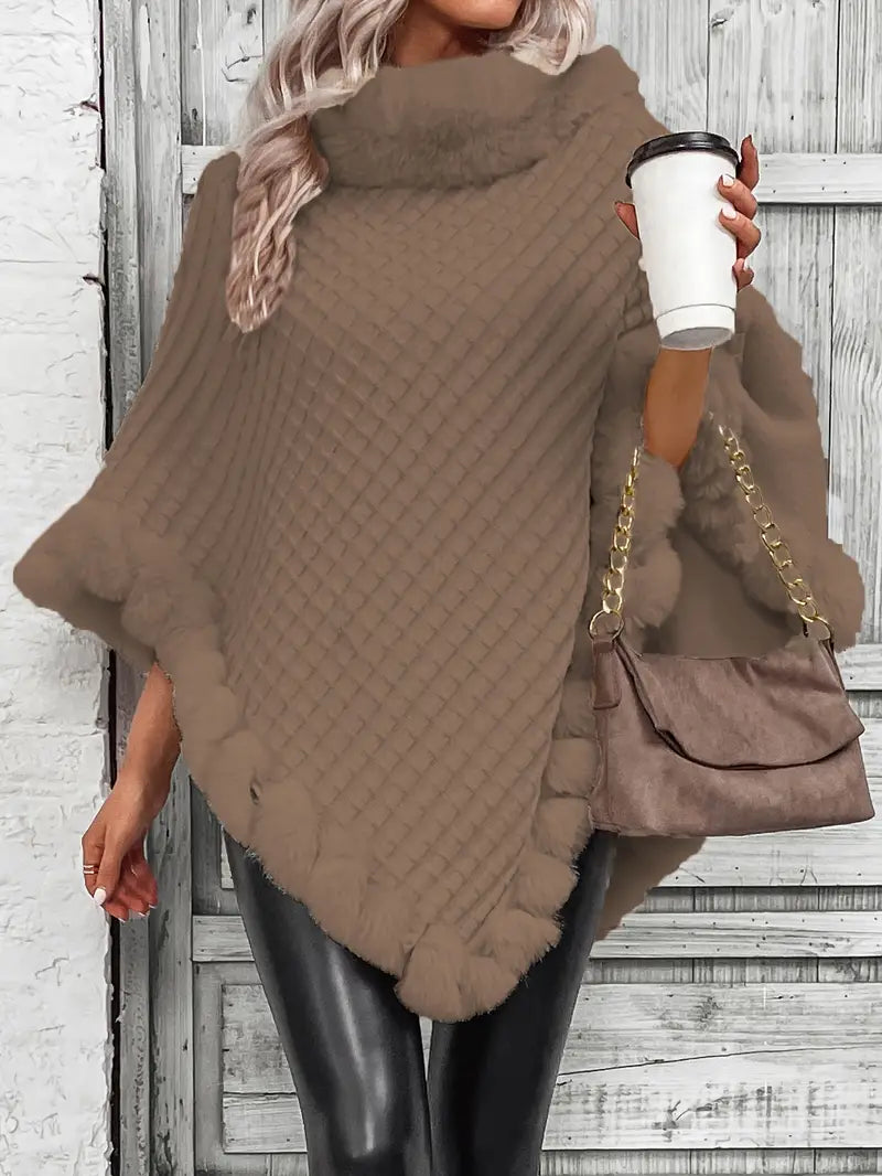 Stilla | Striktrøje Poncho-stil