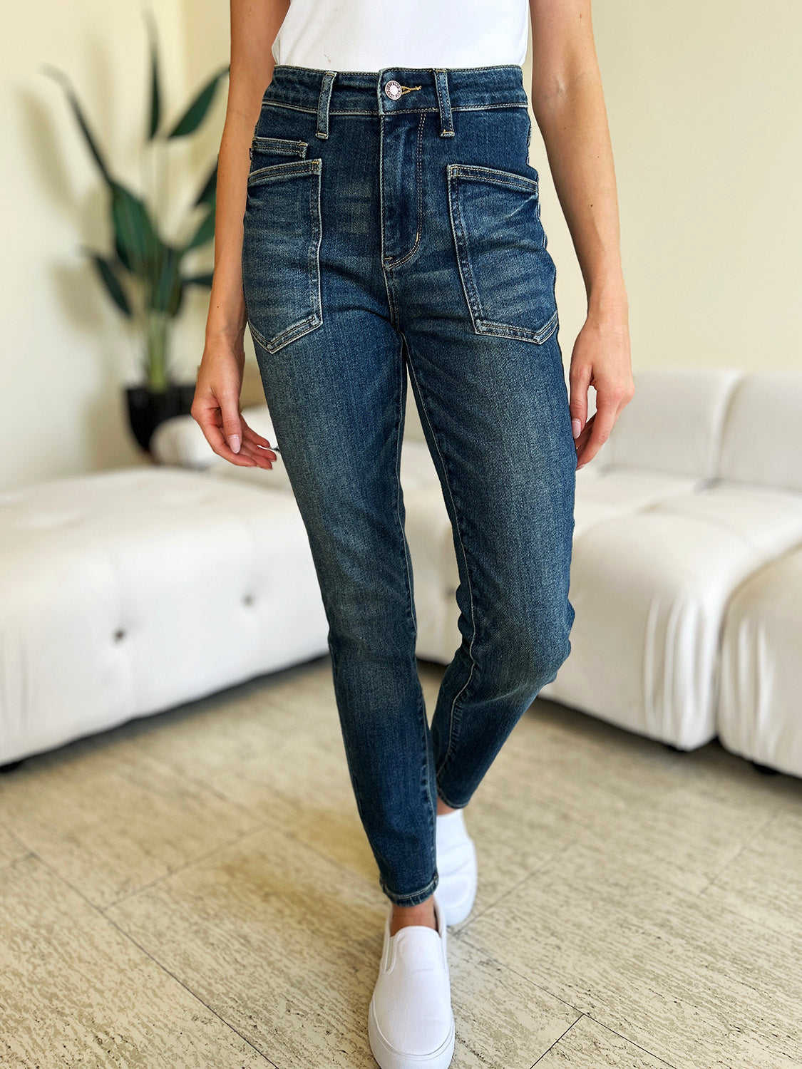 Stilla | Blå Fuld Størrelse Høj Talje Skinny Jeans