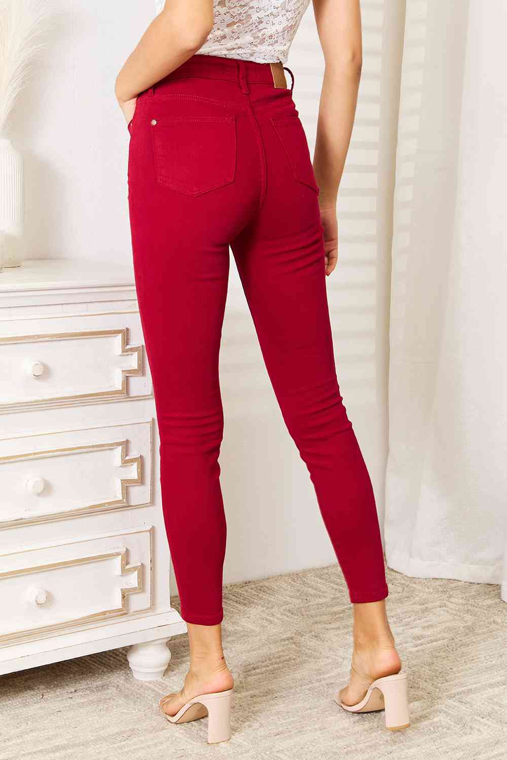 Stilla | Blå Full Size Høj Talje Mavekontrol Skinny Jeans