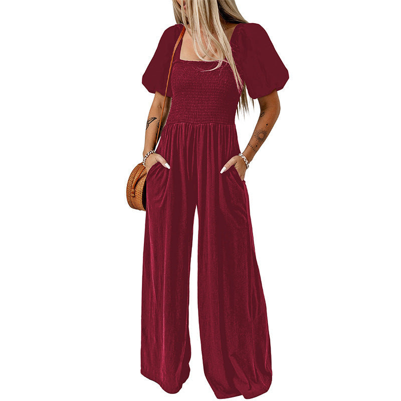 Stilla | Kvinders Firkantet Krave Kortærmet Jumpsuit