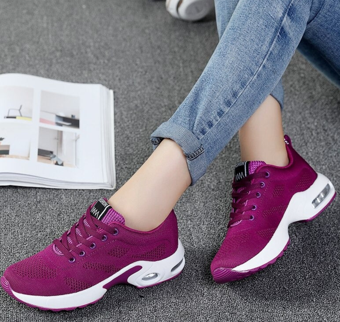 Stilla | Ortopædisk Let, Åndbar Sport Sneaker Til Damer Sporty Casual Løbesko Med Air Cushion Sål
