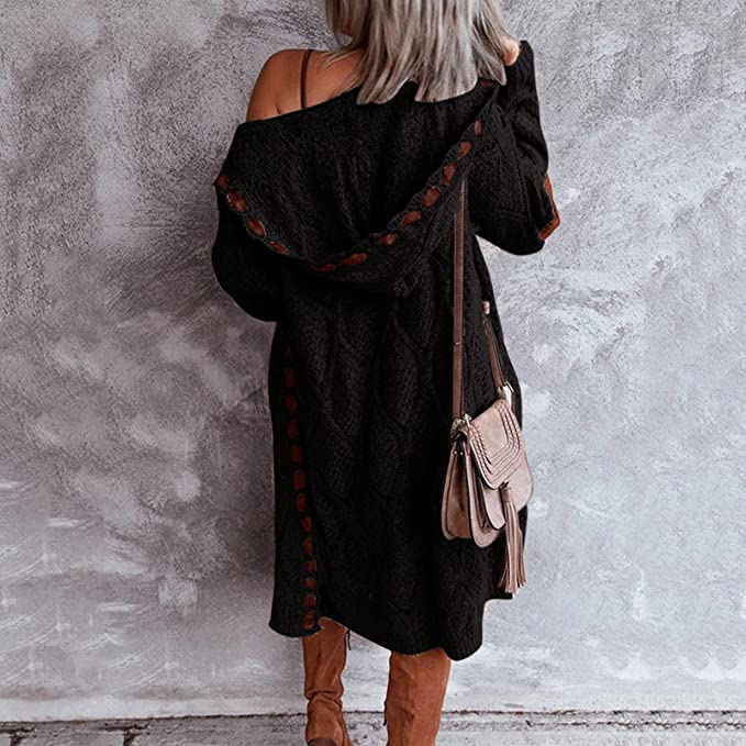Stilla | Mode Lang Dame-cardigan Med Hætte
