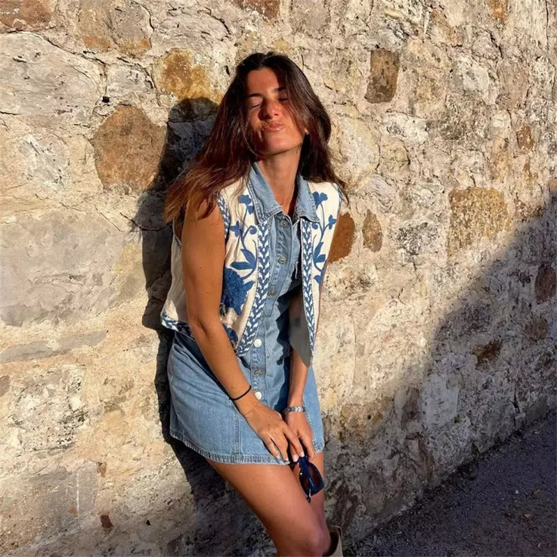 Stilla | Blomstret Modevest