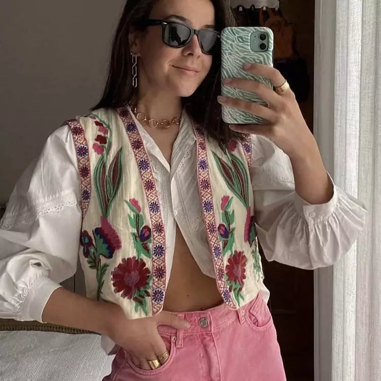 Stilla | Blomstret Modevest