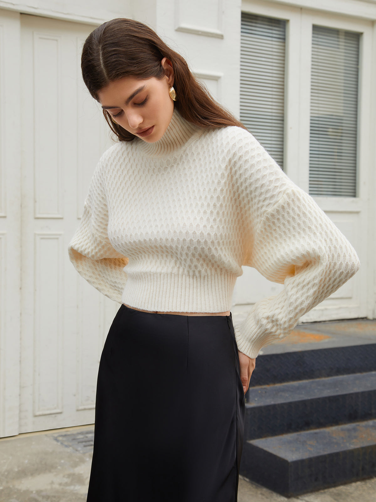 Stilla | Trøje Tie Back Mock Neck Sweater