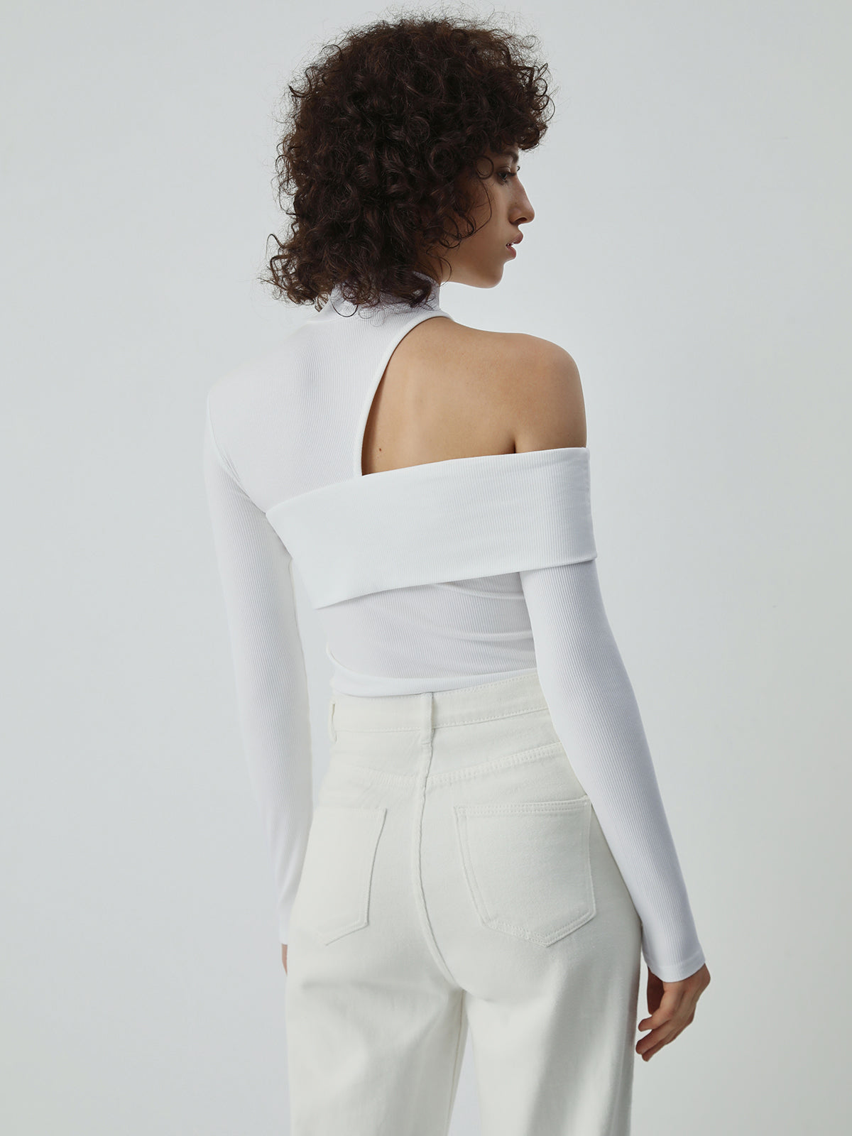 Stilla | Cutout Rib Langærmet Dame Toppe