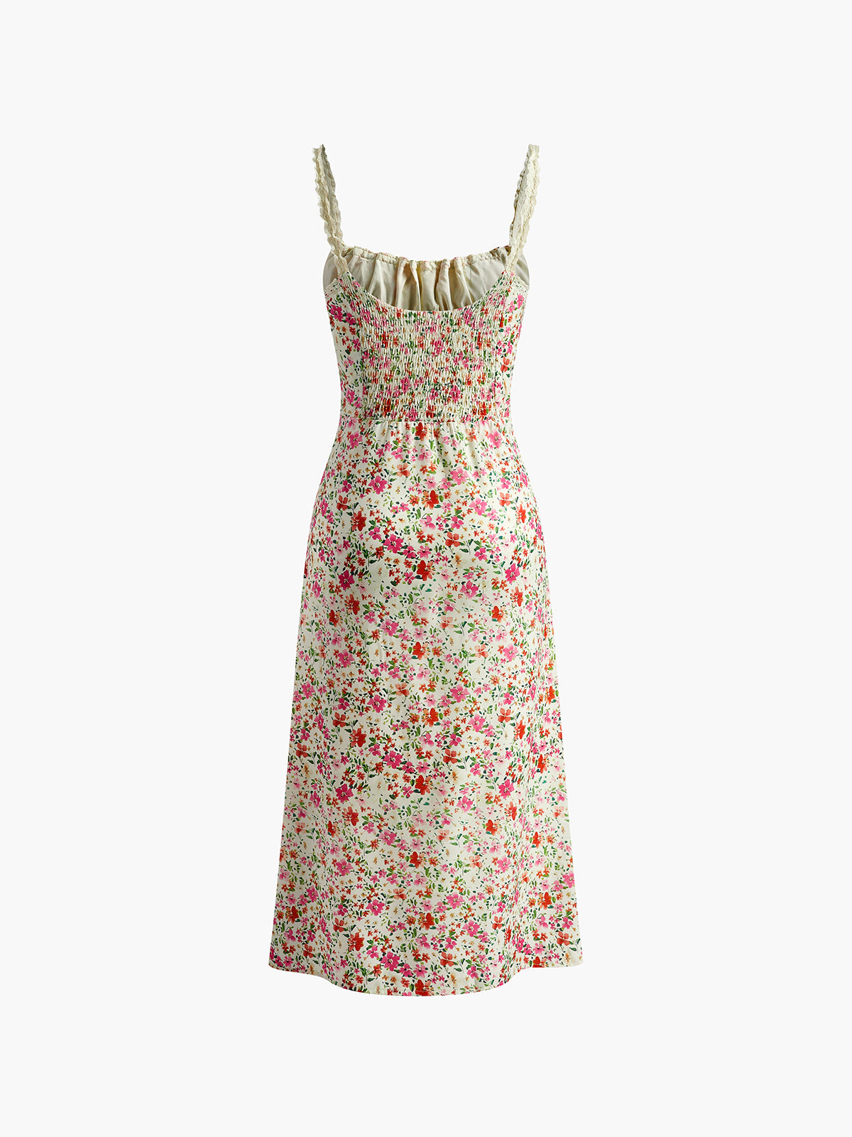 Stilla | Trim Cami Midi Dress Slimfit Elegante Blomst Detaljer Perfekt Til Sommerfester