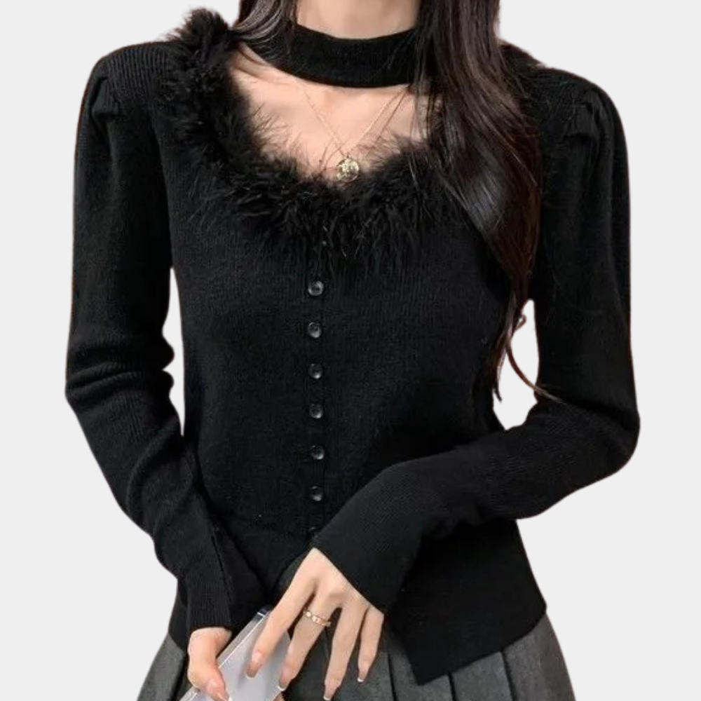 Stilla | Elegant Pelsstrik Sweater Til Kvinder