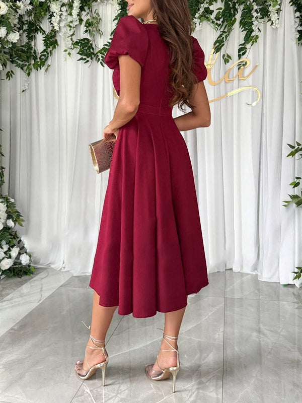 Stilla | Kjole Longuette Premaman Elegante Tynd Cocktail Flæse V-hals Premaman Kjole