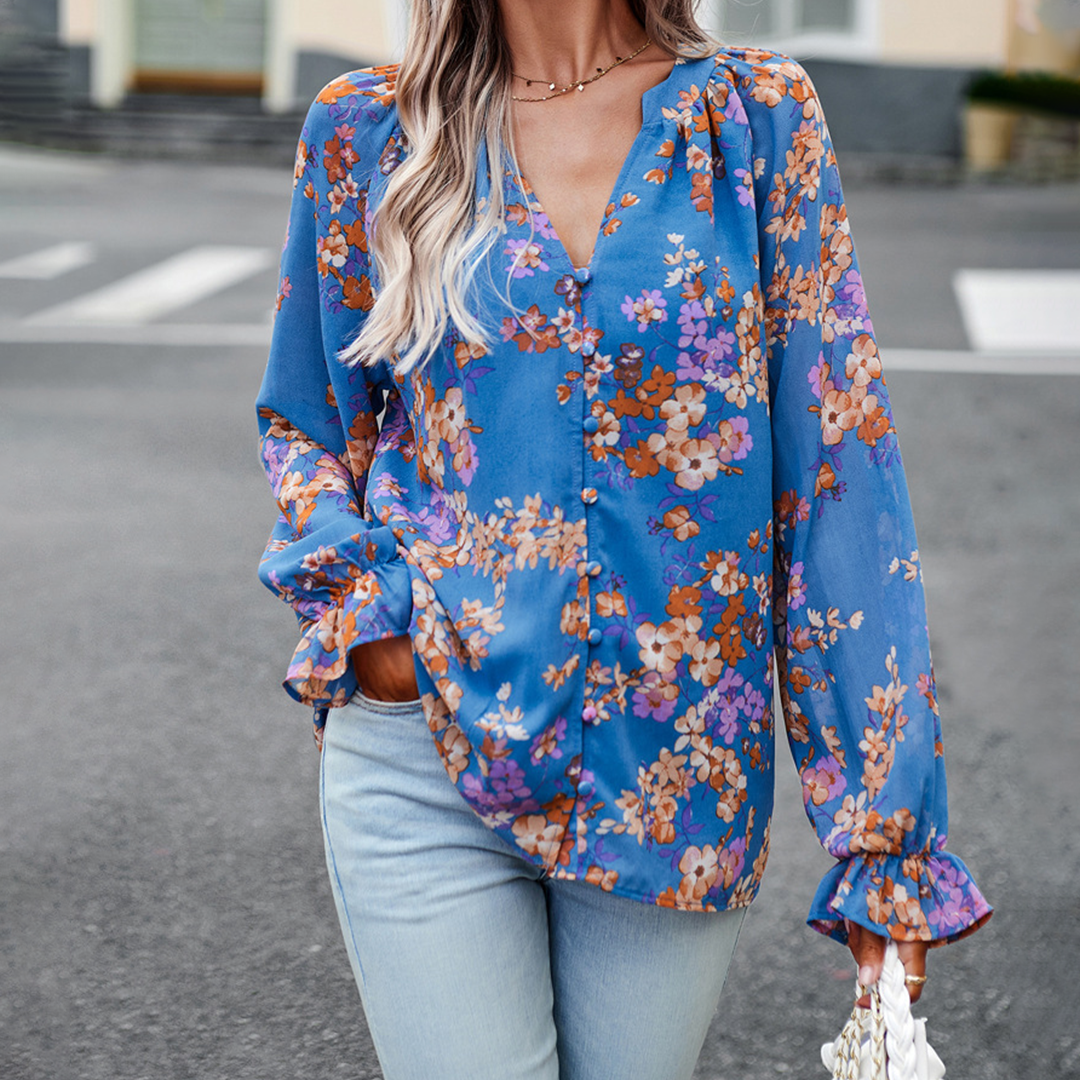 Stilla | Trendy Blomstret og Elegant Bluse til Kvinder