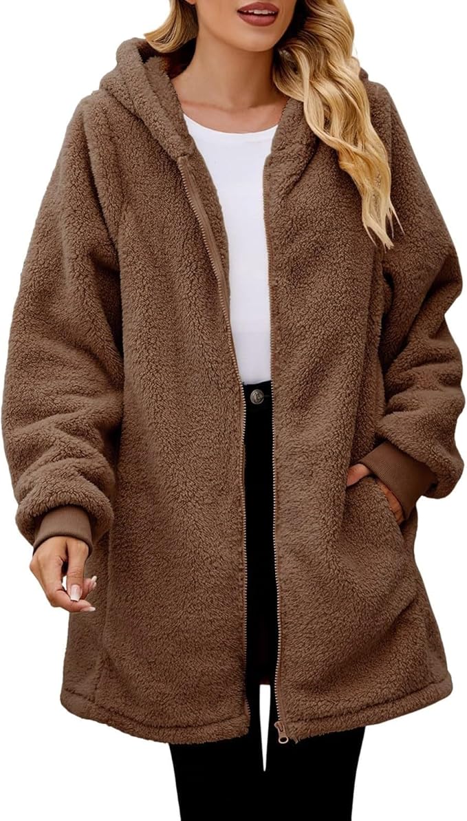 Stilla | Teddy Fleece Jakke Varm Frakke Til Kvinder