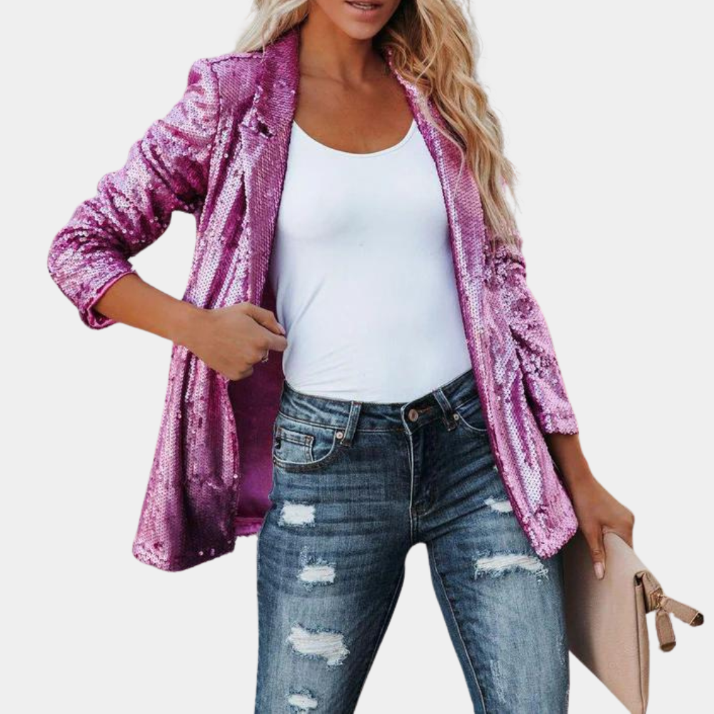 Stilla | Chic Glitter Blazer Til Damer