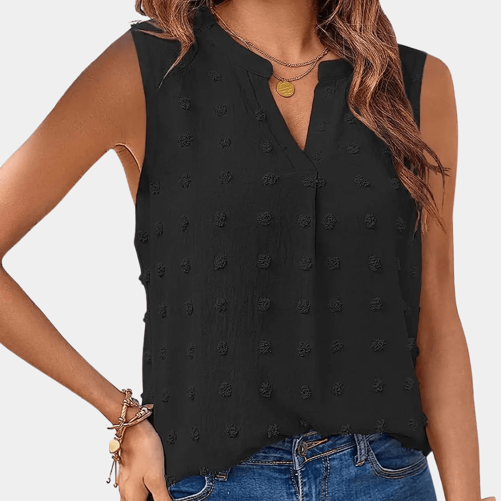 Stilla | Jacquard-Vest Uden Ærmer og V-Hals