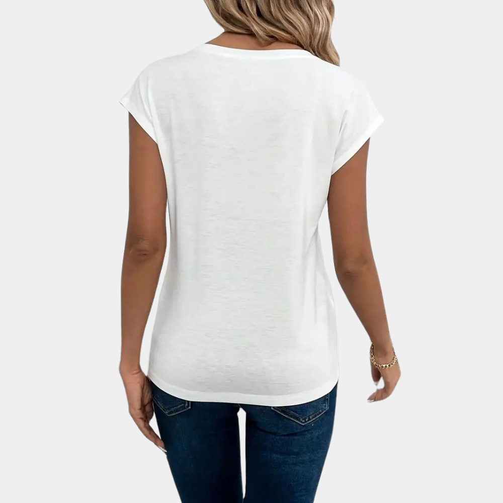 Stilla | Afslappet T-Shirt til Kvinder Med V-Hals