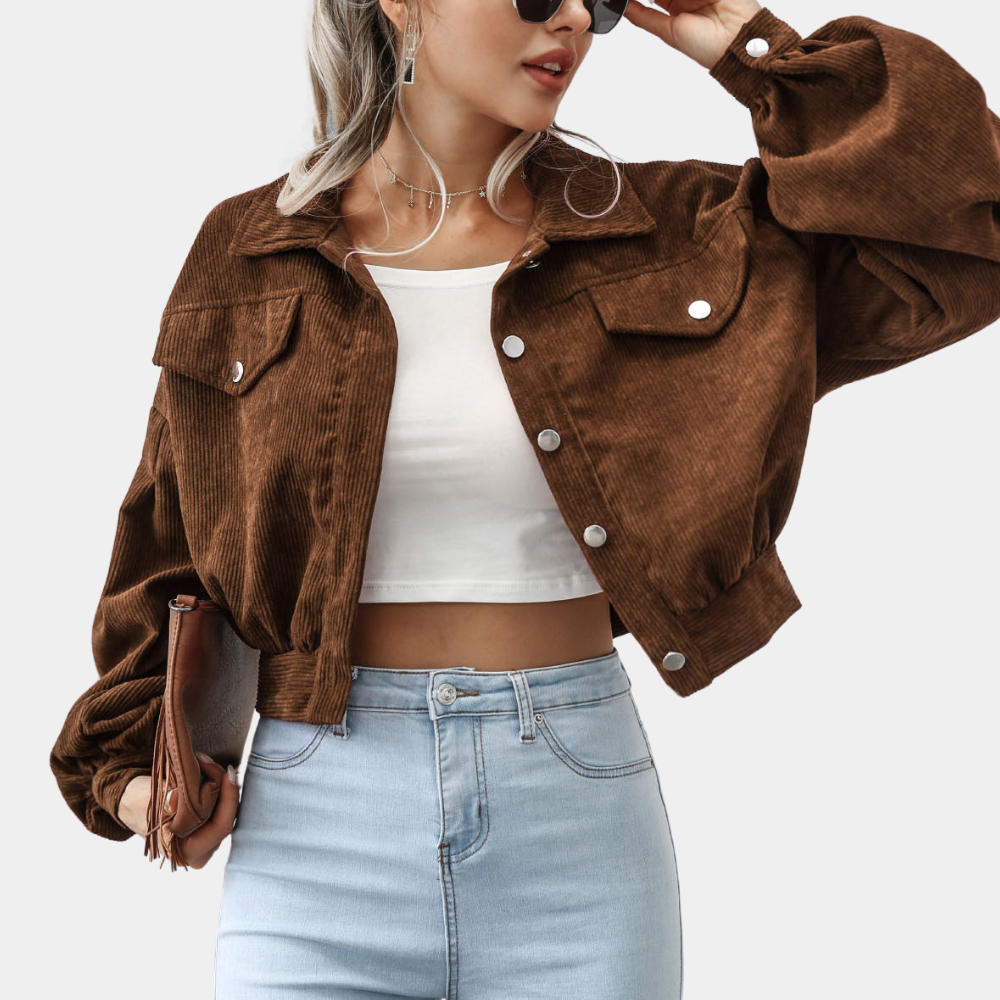 Stilla | Roksana Dame Elegant Cropped Jakke Stil Og Raffinement!