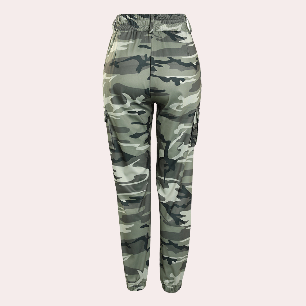 Stilla | Modetrend Cargo Bukser Til Damer, Camouflage Print