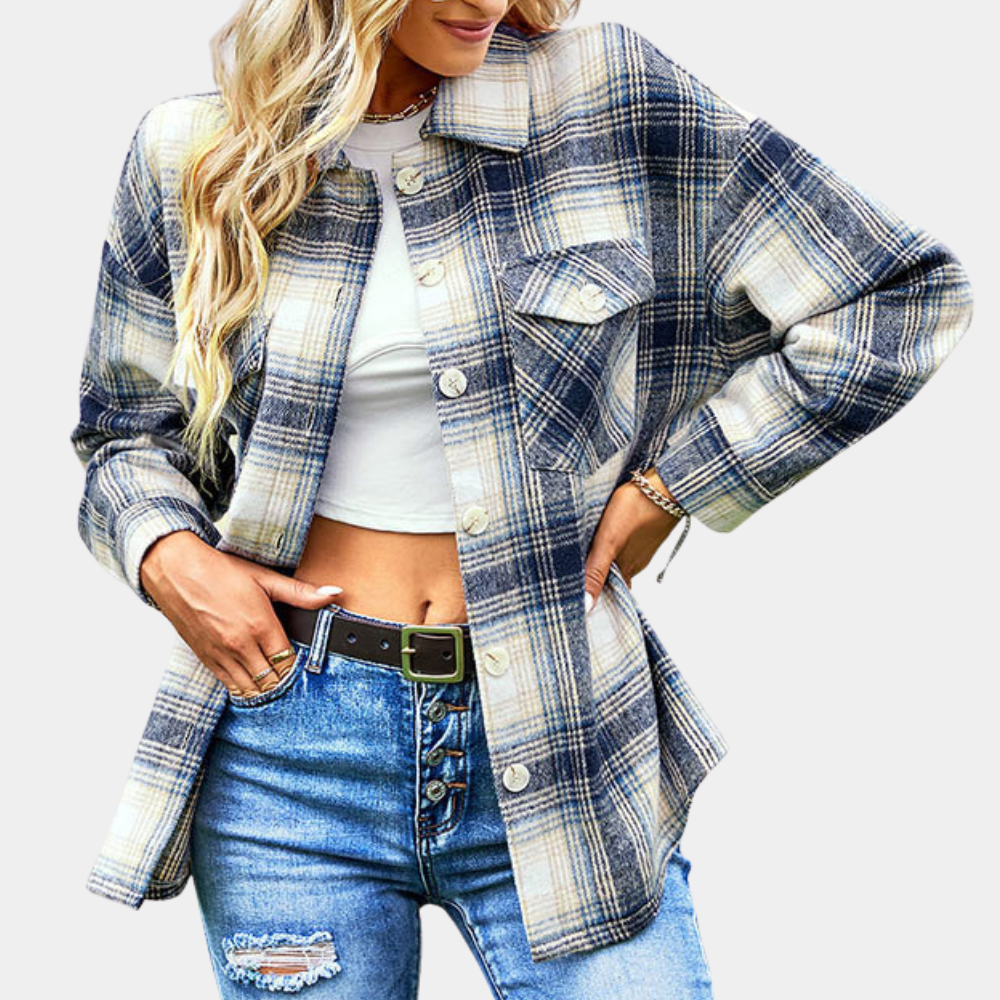 Stilla | Klassisk Ternet Blazer Til Dame