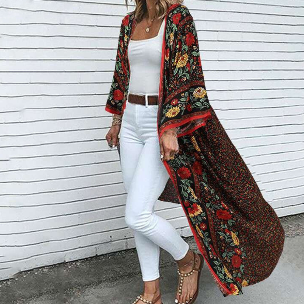 Stilla | Cardigan Med Lange Ærmer Bohème Blooming Beauty