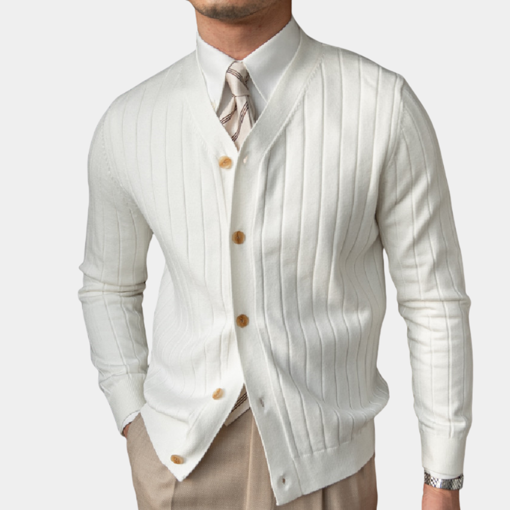 Stilla | Elegant Cardigan til Mænd med Enkel Strik