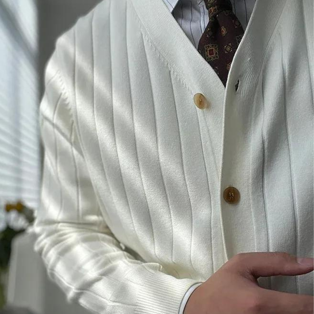Stilla | Elegant Cardigan til Mænd med Enkel Strik