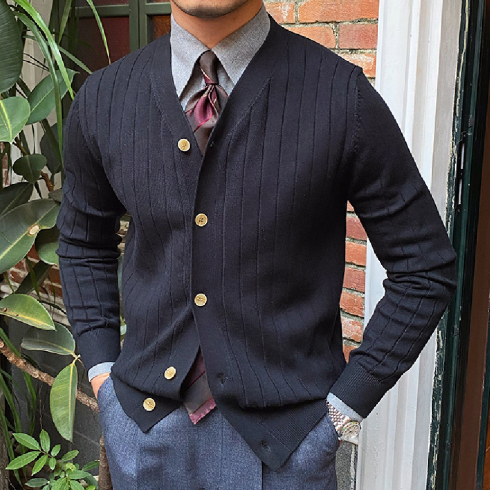 Stilla | Elegant Cardigan til Mænd med Enkel Strik