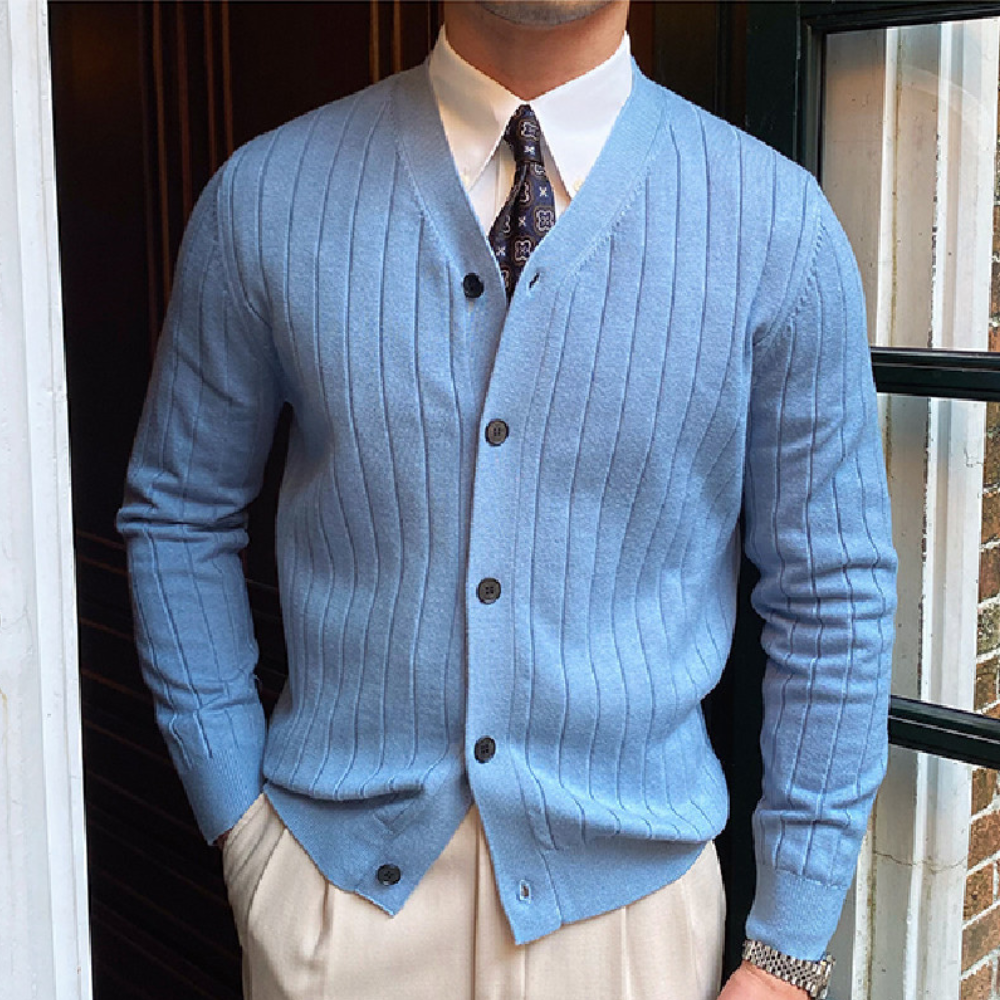 Stilla | Elegant Cardigan til Mænd med Enkel Strik
