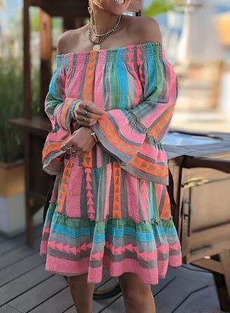 Stilla | Boho Kjole Med Klokkeærmer
