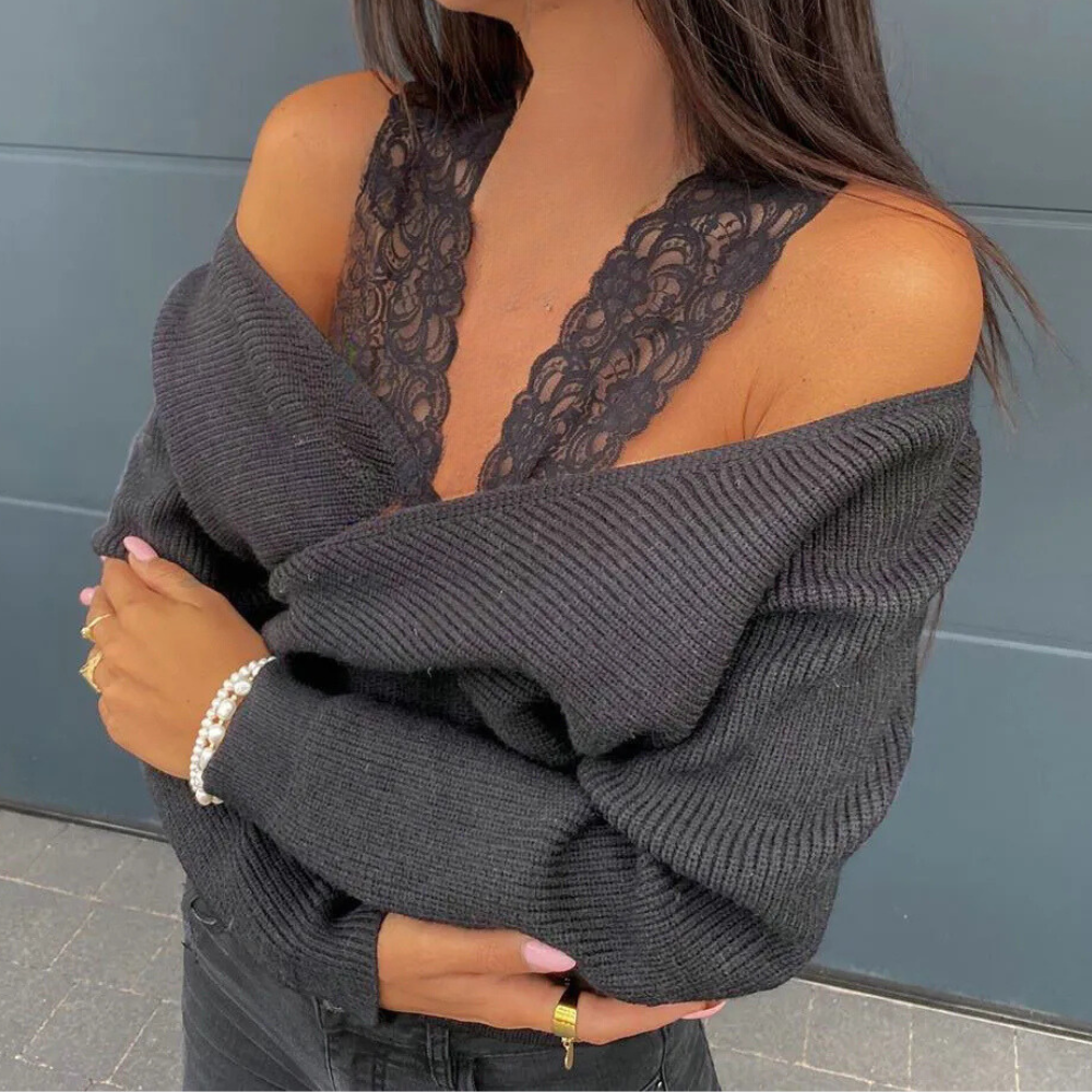 Stilla | Luksuriøs Blonde-Strop Trøjer til Damer